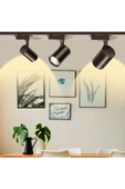 Suled Sl-1022 Siyah Kasa Günışığı 30W 3 Adet 360 Dönen Ray Spot Lamba 1 Metre Raylı Armatür - 5