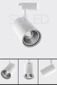 Suled Spot Işık 3'Lü Set Beyaz Led Işıklı Beyaz Kasa 30W 1 Metre Raylı 3 Adet Ray Spot Lamba Armatür - 5