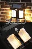 Suled Sensörlü Solar Panelli 3 Modlu Pilli Otomatik Bahçe Aydınlatması Duvar Led Işık - 8