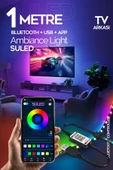 Suled 1 Metre Tv Arkası & Ortam Ambiyans Bluetooth Ios & Android Telefondan Kontrollü Rgb Smart Şerit Led thumbnail 1