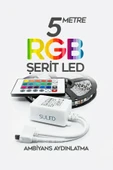 Suled Şerit Led 5 Metre Ambians Aydınlatma Kumanda & Trafolu Rgb Şerit Işık Tavan Oda Işık Dekoru - 1
