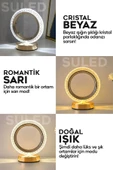 Suled Dekoratif Oval Masa Lambası Crystal Moon Usb Şarjlı 3 Modlu Ambiyans Led Gece Lambası - 2