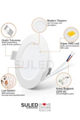 Suled 6W Spot Led Lamba Gömme Spot Işık 540Lm Beyaz Işık Tasarruflu Tavan Dolap Ev & Iş Yeri - 5