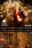 Suled Perde Led Işık 3X2 Metre 220V Fişli Iç Ve Dış Mekan Ortam Ambiyans Süs Ve Dekor Led Işık - 6