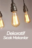 Suled Dekoratif 5'Li Retro Rustik Ampül E27 Standart Duy 220V Ev Cafe Aplik Abajur Tavan Ampülü - 3