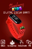 Suled Akıllı Çocuk Kol Saati Strawberry Güvenli Led Su Geçirmez Silikon Dokunmatik Çilek Figürlü thumbnail 1