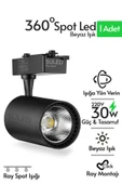 Suled Ray Spot Işık Siyah Kasa - Beyaz Işık 360/90 Dönebilen 30W Ray Spotu Led Işık Pro 220V - 1