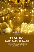 Suled 10 Metre Pilli Peri Led Dekor Işık Gün Işığı Yılbaşı Çam Ağacı Ev Süsleme Dekoratif Lamba Gün Işığı - 3