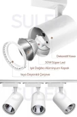 Suled Ray Spot Işık Beyaz Kasa - Beyaz Işık 360/90 Dönebilen 30W Ray Spotu Led Işık Pro 220V - 7