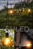 Suled Taşınabilir Şarjlı Led Ampül Outdoor Kamp Bahçe Lambası 10W Askılı Kırılmaz Led Işık - 4