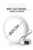 Suled Led Tavan Armatürü 18W Beyaz Işık 1650Lm 220V A+ Tavan 21Cm 6500K Ev Ofis Atölye Balkon Ip20 - 5