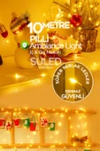 Suled 10 Metre Pilli Peri Led Dekor Işık Gün Işığı Yılbaşı Çam Ağacı Ev Süsleme Dekoratif Lamba Gün Işığı - 1
