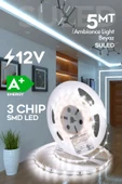 Suled Şerit Led 5 Metre Beyaz Işık 3 Çipli Pro Ambiyans Aydınlatma Mutfak Salon Yatak Odası Led Işık - 1
