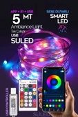 Suled Smart Şerit Led Yeni Nesil 5 Metre Bluetooth Tv Sese Duyarlı Usb Enerjili Telefon Kontrollü Efektli thumbnail 1