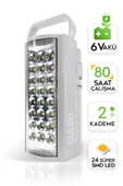 Suled Kamp Lambası 6V Akülü 80 Saat - 3Gün Aydınlatma 24 Smd Led Işıldak Lamba 220V Şarj - 1