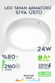 Suled Güçlü Led Tavan Armatürü 24W Beyaz Işık 2160Lm 220V A+ 28Cm 6500K Beyaz Ev Ofis Atölye Balkon Ip20 - 1