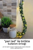 Suled Yapay Çiçek 7 Metre Dekoratif Tel Sarmaşık Yeşil Yapraklı Taç Çiçek - 3