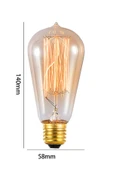 Suled Dekoratif Retro Rustik Ampül E27 Standart Duy 220V Ev Cafe Aplik Abajur Tavan Ampülü - 6