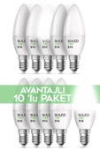 Suled Sl-1023 Grafen Beyaz Işıklı 10 Adet Mum Buji Ampul Avize Abajur Lambası Ince Duylu Lamba E14 Duy - 1