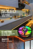 Suled Şerit Led 5 Metre Animasyonlu Tak Çalıştır Kumandalı Trafolu Rgb Şerit Işık Aydınlatma Parti Led thumbnail 4