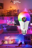 Suled Rgb Led Lamba Kumandalı Ambiyans Aydınlatma 2000 Lümen Tasarruflu Renk Değiştiren Led Işık - 3