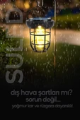 Suled Solar Şarjlı Hareket Sensörlü Led Fener Işık 15W Askılı 3 Modlu Otomatik Led Kamp Bahçe Lambası - 5