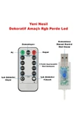 Suled Rgb Perde Led 3X3 Mt 300 Ledli 8 Modlu10 Saçaklı Kumandalı Peri Mutfak Işık Dekoratif Lamba - 4