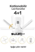 Suled Kristal Pervane 4 Kanat Led Ampül 65W 6000 Lümen Süper Güçlü E27 Lamba A Kalite Beyaz Işık - 7