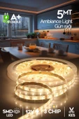 Suled Şerit Led 5 Metre Gün Işığı 3 Çipli Pro Ambiyans Aydınlatma Mutfak Salon Yatak Odası Led Işık - 1