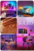 Suled 5Mt X 2'Li Set Rgb Duvar Tavan Şerit Led Işık Ambiyans & Sabit 16 Renk Kumandalı Yapışkanlı 10 Metre - 7