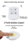 Suled Pilli Uzaktan Kumandalı Montajsız Yapışkanlı 3'Lü Spot Led Işık Lamba Raf Niş Dolap Mutfak Işığı - 4