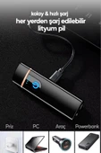 Suled Şarjlı Çakmak Usb Şarjlı Pro Serisi Kamp Çakmağı Rüzgardan Etkilenmez - 5