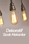 Suled Dekoratif Retro Rustik Ampül E27 Standart Duy 220V Ev Cafe Aplik Abajur Tavan Ampülü - 5