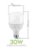 Suled 30W Torch Büyük Ampül 3 Adet Mega Led Işık Tasarruflu Ultra Parlak 6500K Beyaz Işık Büyük Ampül E27 - 7