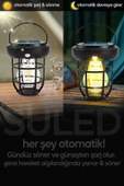 Suled Solar Şarjlı Hareket Sensörlü Led Fener Işık 15W Askılı 3 Modlu Otomatik Led Kamp Bahçe Lambası - 6