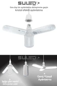 Suled Kristal Pervane 3 Kanat Led Ampül 45W 4500 Lümen Süper Güçlü E27 Lamba A Kalite Beyaz Işık - 5