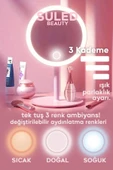 Suled Makyaj Aynası 3 Modlu Led Işıklı Usb Şarjlı Yuvarlak Taşınabilir Açı Ayarlı Güzellik Aynası - 2