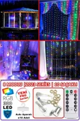 Suled Rgb Perde Led 3X3 Mt 300 Ledli 8 Modlu10 Saçaklı Kumandalı Peri Mutfak Işık Dekoratif Lamba - 1