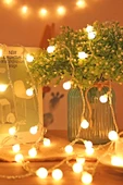 Suled Top Led Sarı Dekor Led Yılbaşı Led Işıkları 5 Mt Eklemeli Fişli Top Dize Işıklar Dekorasyon Işık - 2