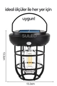 Suled Solar Şarjlı Hareket Sensörlü Led Fener Işık 15W Askılı 3 Modlu Otomatik Led Kamp Bahçe Lambası - 3