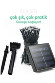 Suled 10 Metre Solar Enerjili Dekoratif 100 Led Işık Bahçe Balkon Ve Süsleme Ledleri Gün Işığı - 3