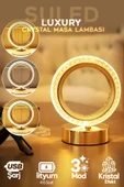 Suled Dekoratif Oval Masa Lambası Crystal Moon Usb Şarjlı 3 Modlu Ambiyans Led Gece Lambası - 1