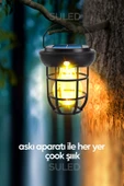 Suled Solar Şarjlı Hareket Sensörlü Led Fener Işık 15W Askılı 3 Modlu Otomatik Led Kamp Bahçe Lambası - 2
