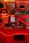 Suled Şerit Led 5 Metre Kırmızı Işık 3 Çipli Pro Ambiyans Aydınlatma Mutfak Salon Yatak Odası Led Işık - 2