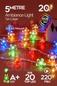 Suled Rgb 5 Metre Gül Led 20 Led 220V Fişli Tak Çalıştır Dekoratif İç Ve Dış Mekan Süsleme Işığı thumbnail 1