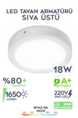 Suled Led Tavan Armatürü 18W Beyaz Işık 1650Lm 220V A+ Tavan 21Cm 6500K Ev Ofis Atölye Balkon Ip20 - 1
