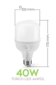 Suled 40W Torch Ultra Güçlü Led Ampül 1 Adet Tasarruflu Ultra Parlak 6500K Beyaz Işık Büyük Ampül E27 - 5