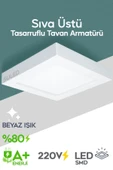 Suled Sıva Üstü Kare Led Armatür 18 W Güçlü Panel 6500K Beyaz Led Tavan Aydınlatması Ev Ofis Işyeri Atölye - 1