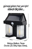 Suled Sensörlü Solar Panelli 3 Modlu Pilli Otomatik Bahçe Aydınlatması Duvar Led Işık - 6