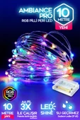 Suled Rgb Pilli Led Işık 10 Metre Iç & Dış Mekan Parti Dekor Kutlama Işığı Renkli Led Dekorasyon Sl-1056 - 1